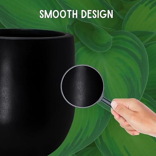 Miniatura 5 de Elly Décor Macetero cónico de fibra de 12 pulgadas, diseño cónico liso, maceta de jardín ligera y duradera para patio, interior y exterior, 11 x 12