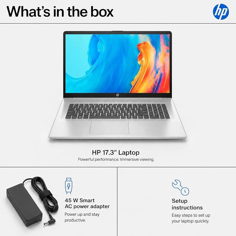 HP 17.3 Inch FHD Business Laptop with Office 365 for The Web, AMD 7000 Series Ryzen Processor (Beats Intel i7-1355U), Copilot AI, 32GB RAM, 1TB SSD, HDMI, Wi-Fi 6, Windows 11, WOWPC USB, No Mouse image 7