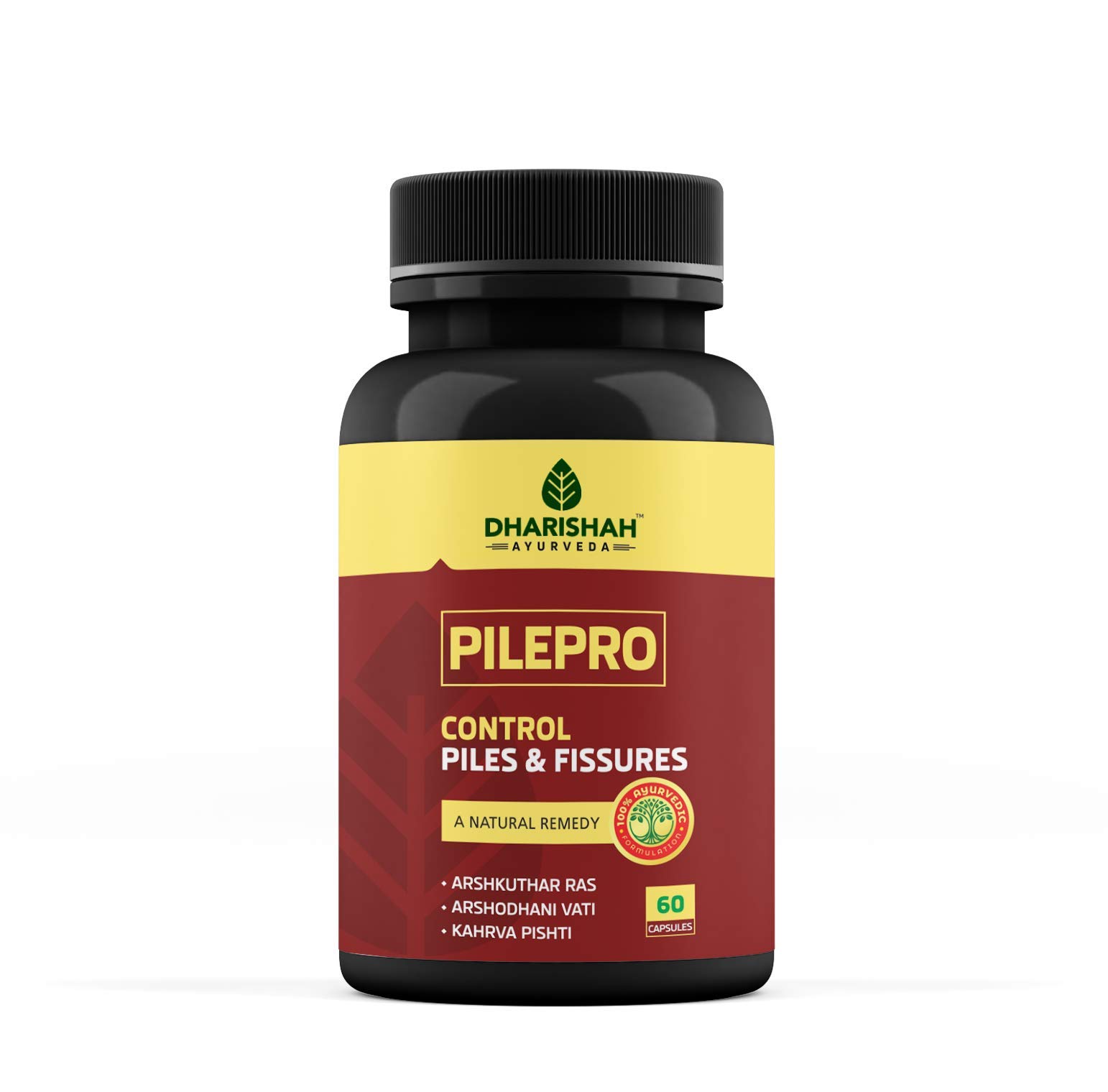 Dharishah Ayurveda Pilepro Ayurveda Capsules For Bleeding Piles/Hemorrhoids (60 Capsules)