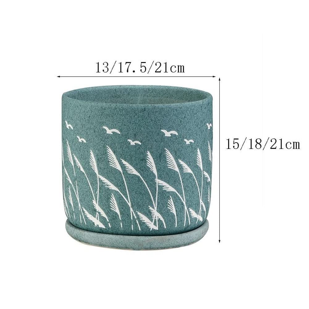 Doniczka ceramiczna duża doniczka cylindryczna z otworem drenażowym nowoczesna ogrodowa ceramiczna okrągła miska do dekoracji domu ogrodu patio 175 cm,