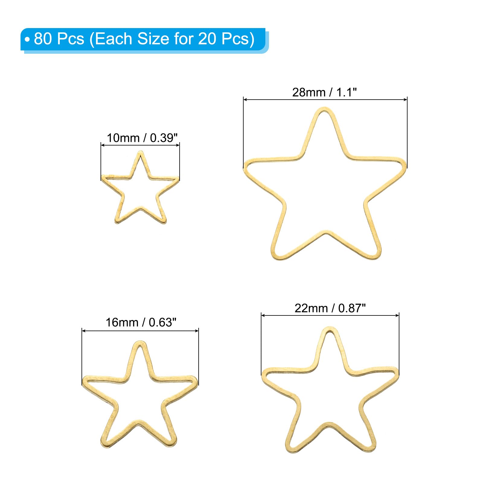 PATIKIL 80Pcs Open Bezel - Image 2