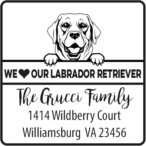 Miniatura 2 de Infusion Sello de goma cuadrado personalizado para raza de perro (Labrador Retriever)