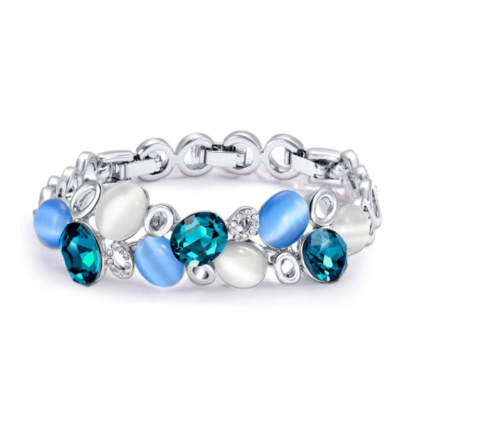 Crystal Lady Crystal & Crystal Bracelet for Women (Blue_4.5gm) (B083DY87TF) Amazon Price History, Amazon Price Tracker