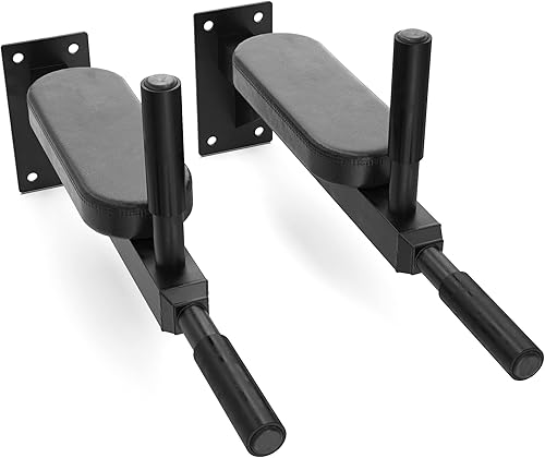 Synergee Estación de inmersión montada en la pared. Barras de inmersión para sentadillas L, elevaciones de rodilla y mucho más. Entrenamiento de