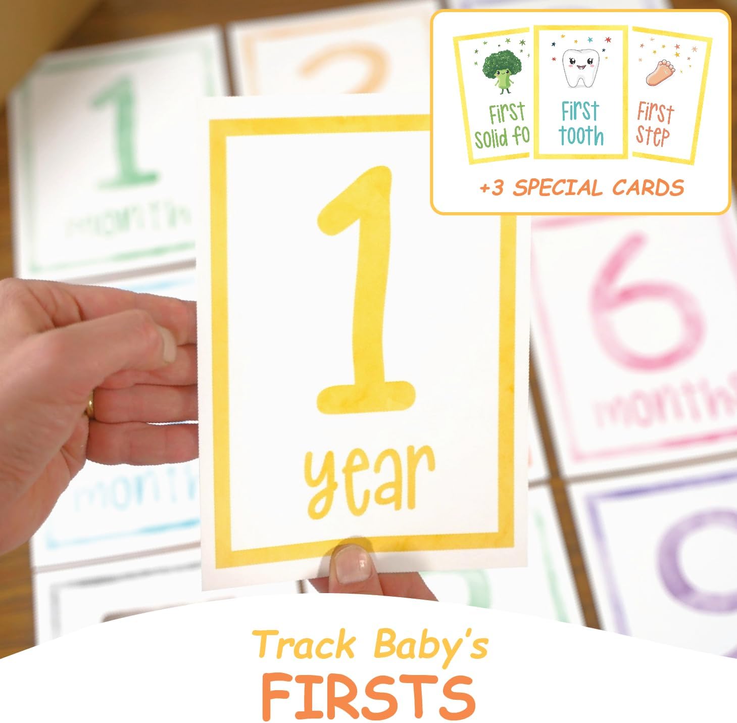Sam & Lilly Baby Monthly Milestone Blanket 67"x60" +15 Monthly Milestone Signs +3 Animals +12 Cutouts, Newborn Photo Props, Registry Must Haves New mom Gift Hello World Neutral Sign