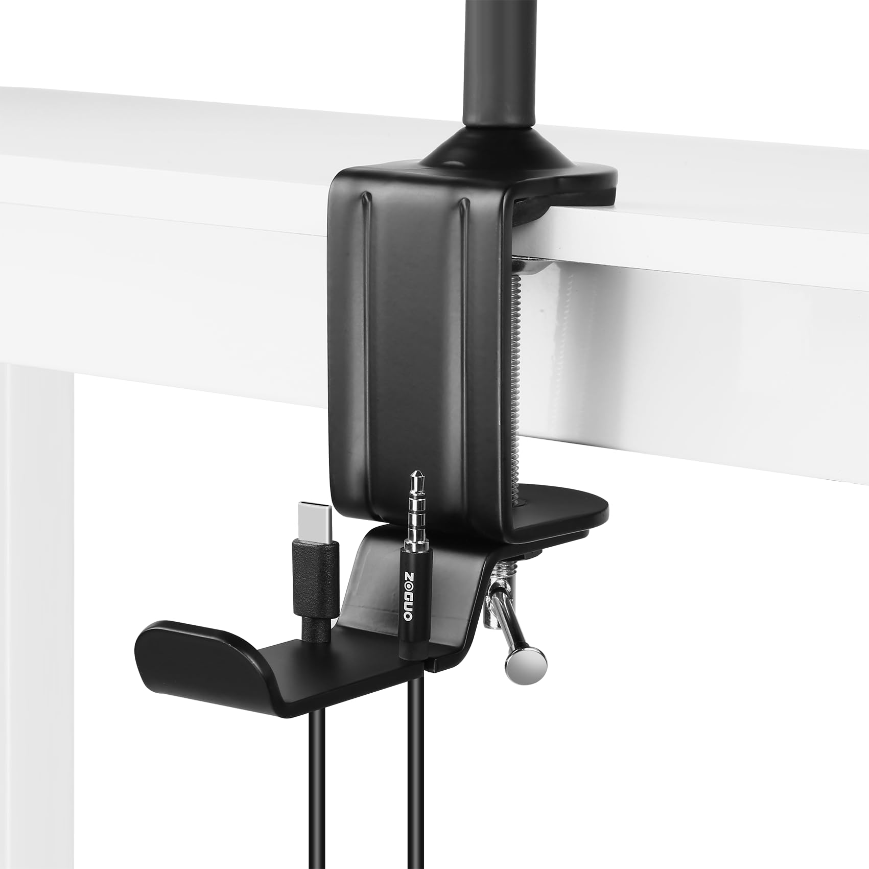 Facecam - Supporto per webcam ad anello, braccio pieghevole da 61 cm e luce per selfie da 26 cm, con gancio per cuffie, compatibile con webcam Elgato Facecam, Facecam pro