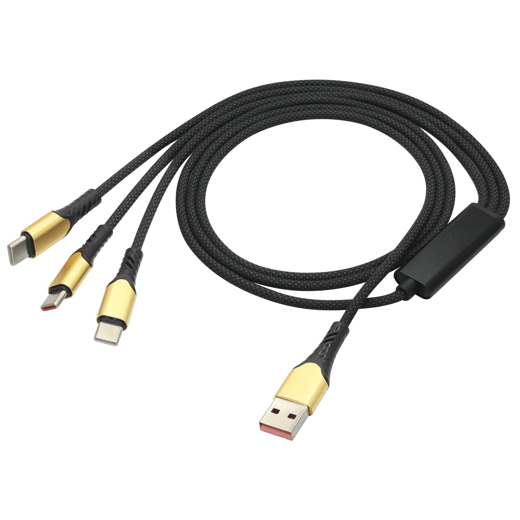 Cavo di ricarica USB A maschio a 3 tipo C maschio, cavo di ricarica rapida 3 in 1 circa 1,5 m, ricarica rapida 5 A, per telefono cellulare, iPhone 15/16, tablet, computer portatile