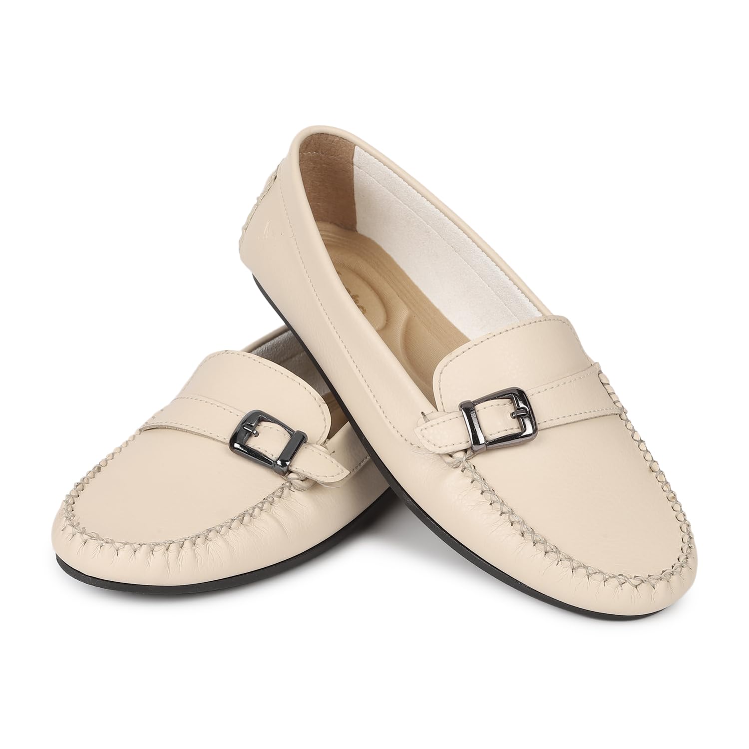 YOHO Bliss Comfortable Slip On Formal Loafer for Women | Stylish Fashion Moccasins Range | Cushioned Footbed Finish | Flexible | Style & All-Purpose | Formal Office Wear Shoe Beige (B0CB68LFLL) Amazon Price History, Amazon Price Tracker