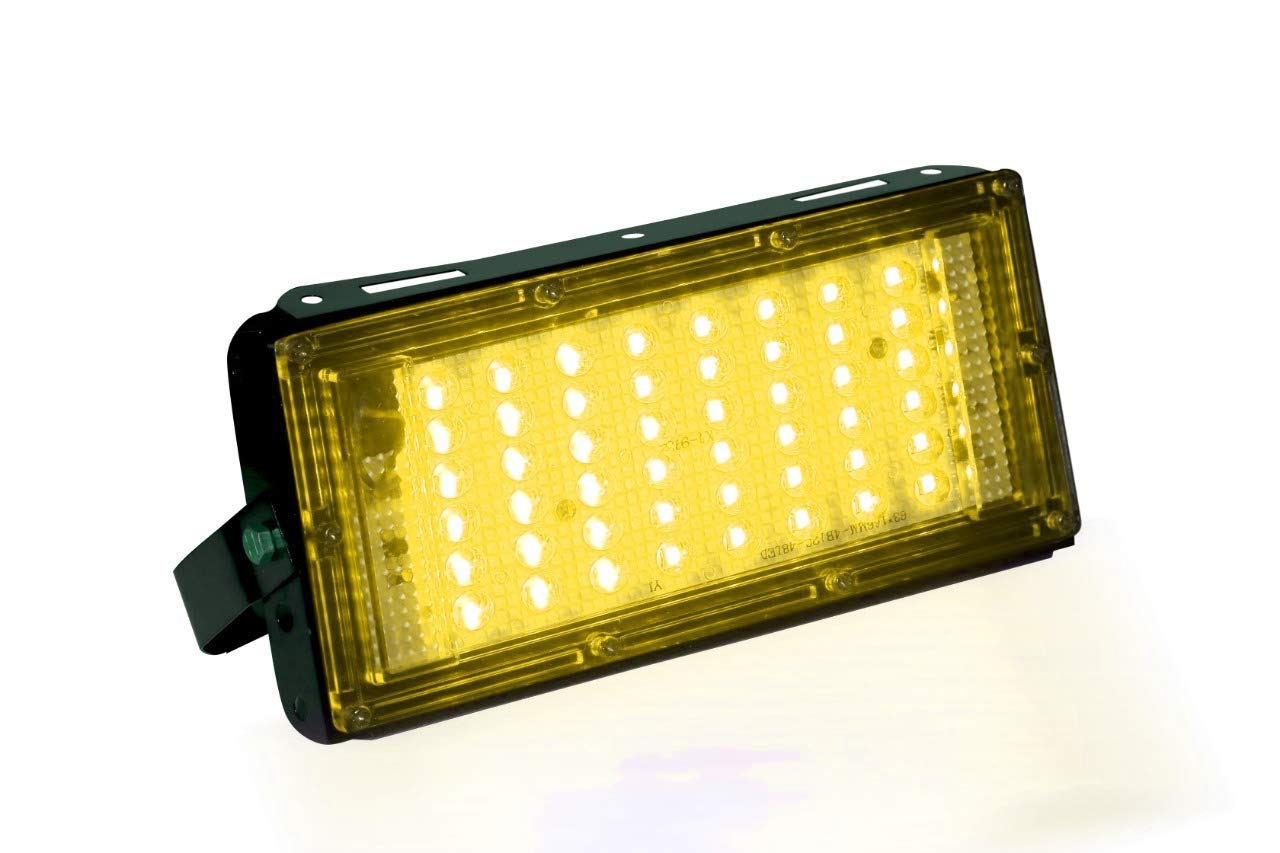 D’Mak 50 Watt Brick Lens Warm White (Yellow) Colour Flood Light for Outdoor (Pack of 1)