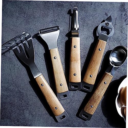 iturador de patatas Kichen, triturador de patatas, triturador de judías, triturador de patatas manual, triturador de patatas, triturador de frutas, prensador de ajo para bebé de mano de madera (caqui)