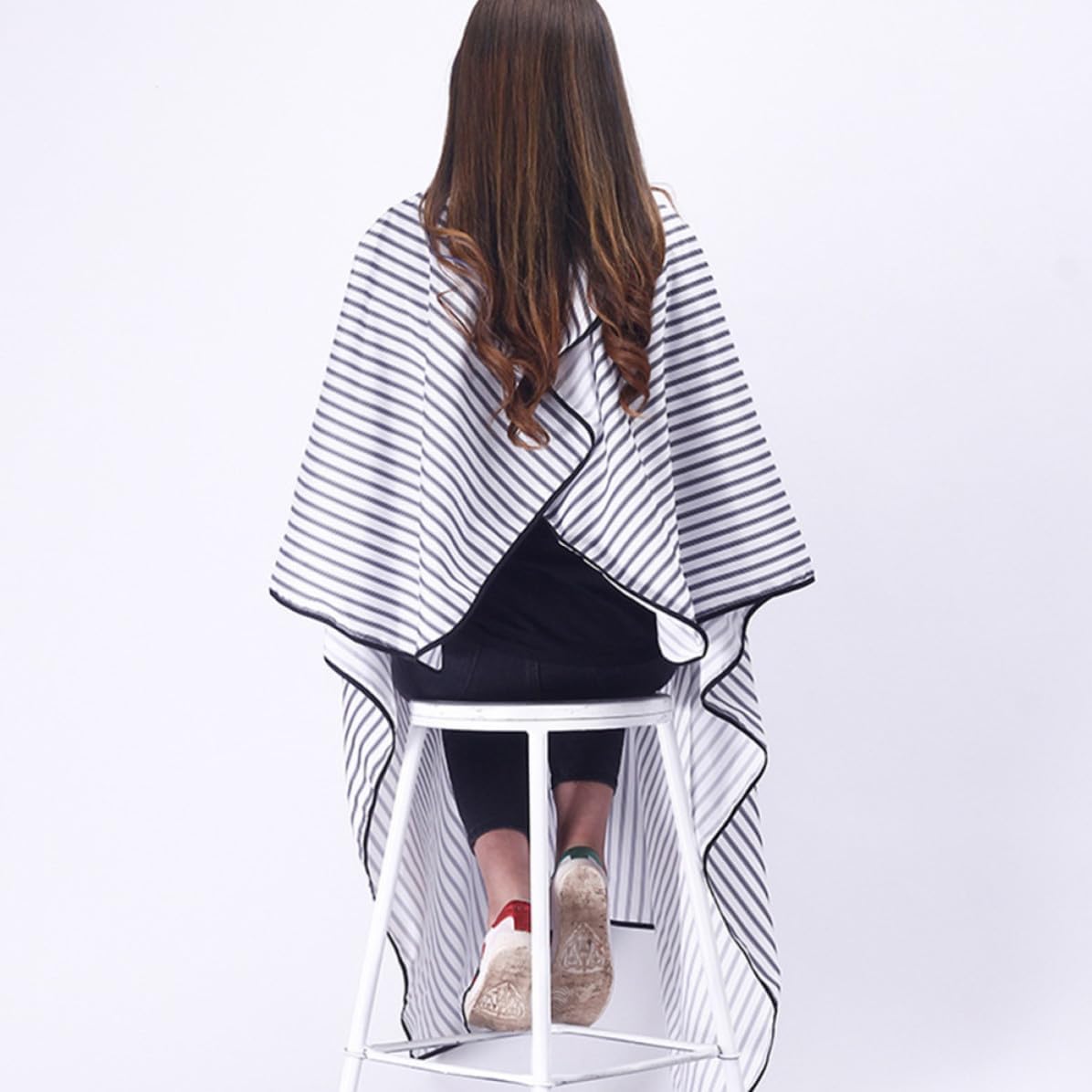 CHILDWEET Vintage Stripe Pattern with Polyester Pongee Material Hair Cutting Cape Hairdressing Cloak Easy to Maintain and Guard Clothing Unisex Suitable for Home and Hair Salon Use