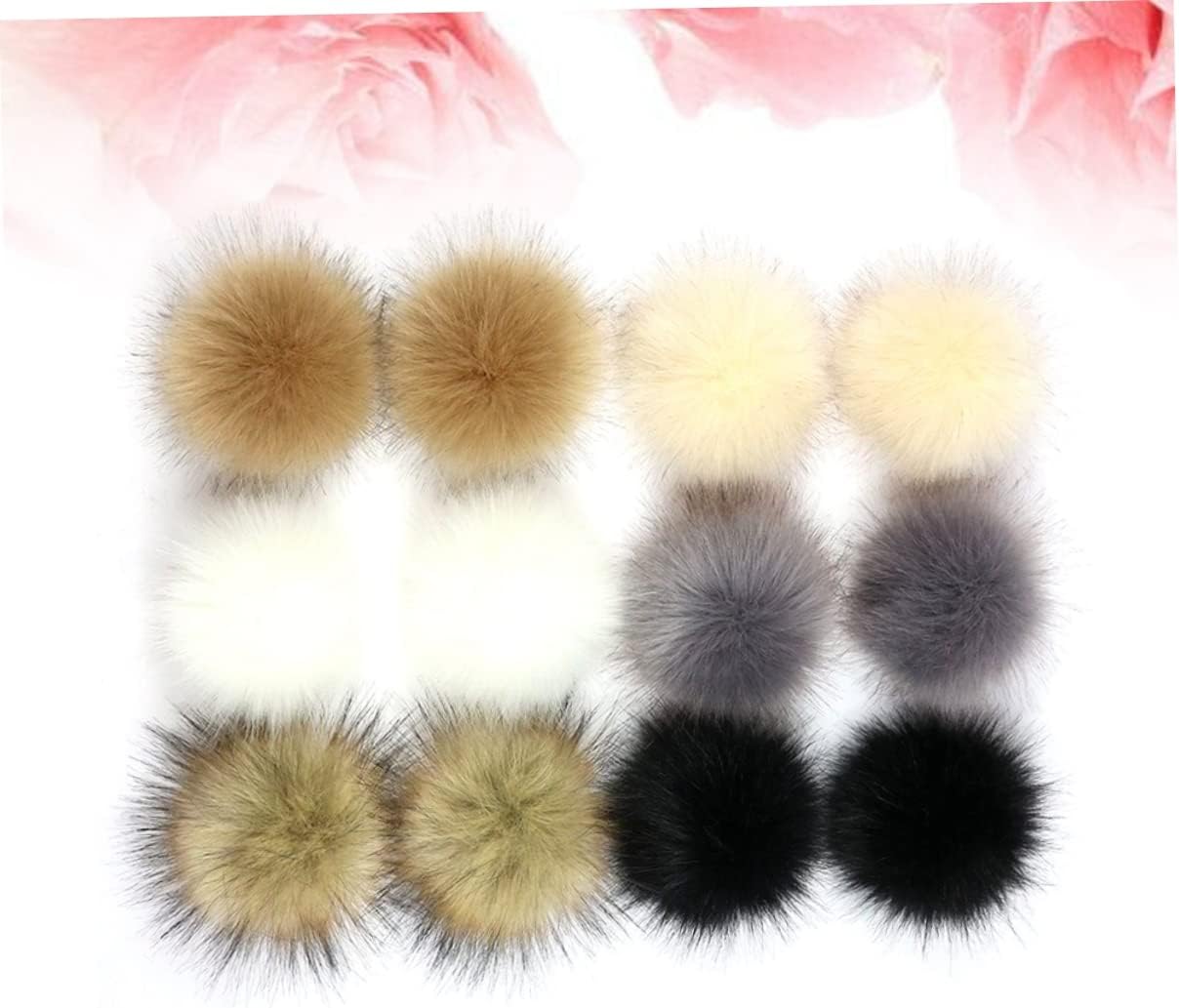 Sweater Chain Fluffy Pendant 12pcs 10cm Black Faux Fur Pompom Balls Decorate Your Beloved Accessories