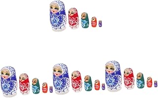ibasenice 4 Conjuntos Matryoshka Para Adultos Presentes Infantis Bonecas Russas Empilháveis De Madeira Bonecas Russas De Aninhamento Bonecas Empilháveis Artesanato Para Empilhar