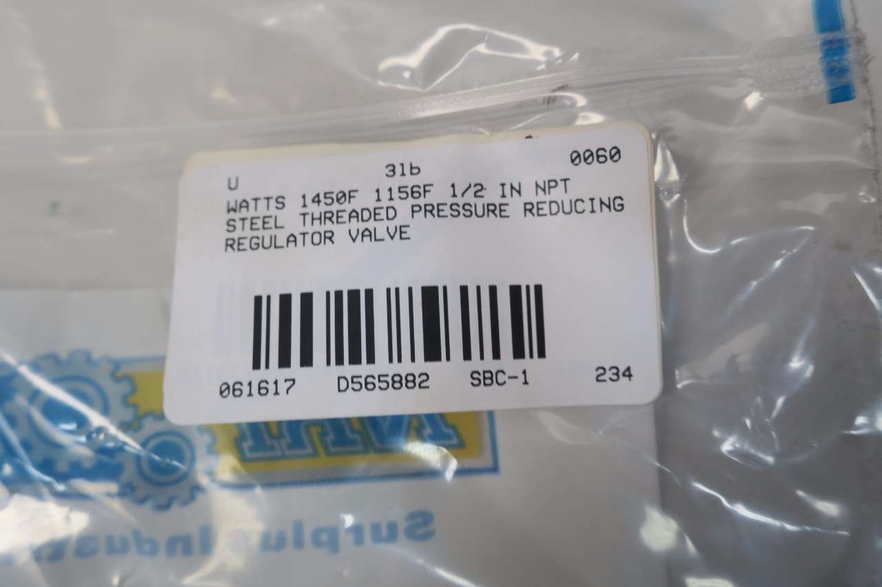 WATTS 1450F 1/2 in Iron Dual Pressure REDUCING Regulator Valve D565882