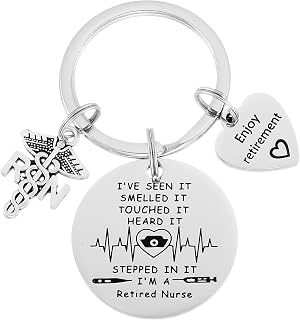 Retirement Gifts for Nurses Women 2024 Funny Men Keychain Coworker Rn Nurse Retirement Keychain