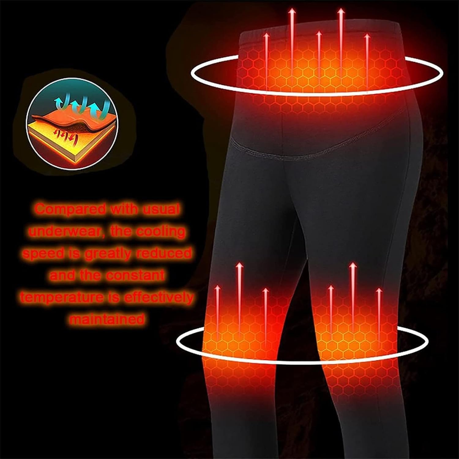 Biancheria Intima riscaldante, Tuta riscaldante, Maglietta Termica a Maniche Lunghe riscaldata elettricamente Tramite USB, Strato di Base Ultra Morbido e Caldo, Biancheria Intima riscaldante
