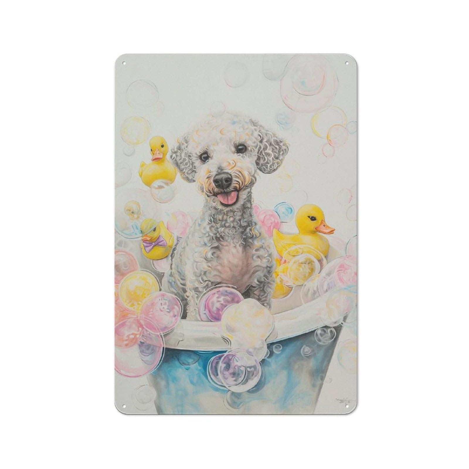Junmoney Bedlington Terrier Dog Rustic Metal Sign 30X20cm For Kitchen Or Home Bar, Gift For Kitchen Decor Lovers During The Christmas Season