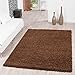 Produktbild T&T Design Shaggy Teppich Hochflor Langflor Teppiche Wohnzimmer Preishammer versch. Farben, Farbe:braun, Größe:70x250 cm