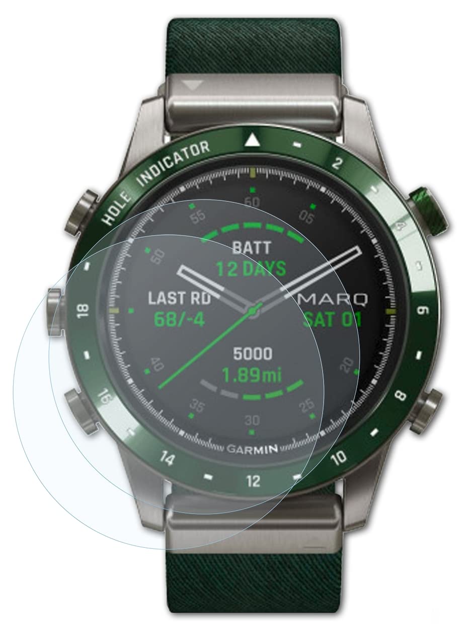 BruniScreen Protector compatible with Garmin Marq Golfer Protector Film, crystal clear Protective Film (2X)