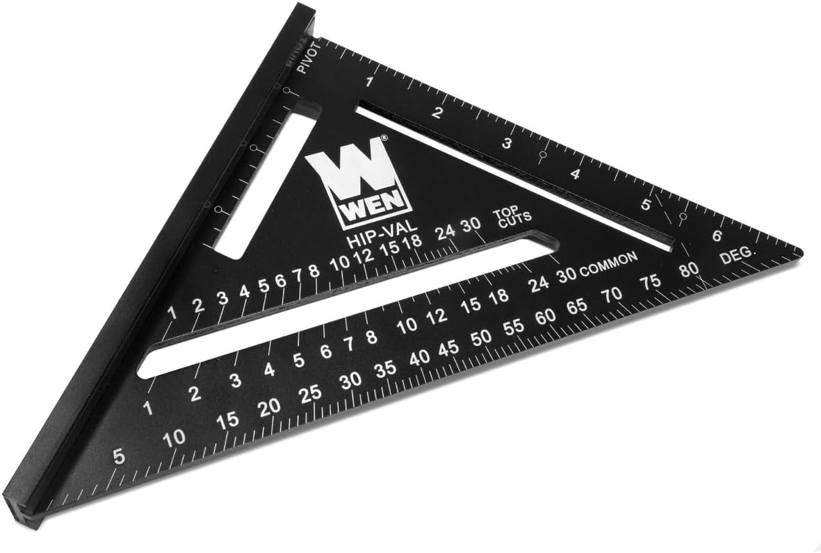 WEN ME777L 7-Inch Magnetic Rafter Square Layout Tool with Laser-Etched Scale, Silver WEN ME777L 7-Inch Magnetic Rafter Square Layout Tool with Laser-Etched Scale, Silver