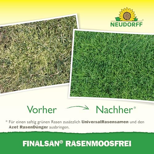 Foto von Neudorff Finalsan RasenMoosfrei – Rasenmoosvernichter mit Sofort- und monatelanger Dauerwirkung bekämpft effektiv und schonend Moos im Rasen, 1 Liter