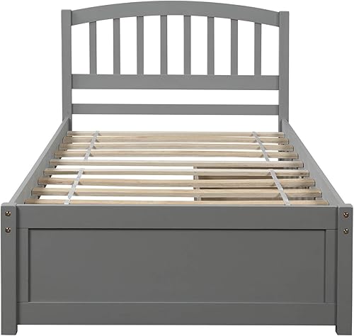 Miniatura 7 de Harper & Bright Designs Cama de plataforma con 2 cajones de almacenamiento, marco de cama de madera maciza tamaño individual con cabecero, cama de