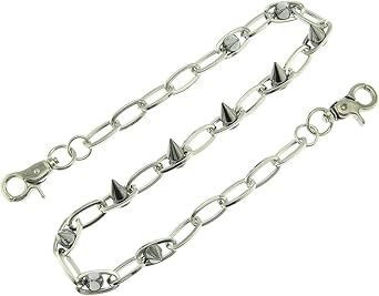 PINKPIN Unisex Punk Spiked Pants Chain - Heavy Metal Gothic Wallet Chain with Cone Spikes for Jeans, Hip Hop, Rock, Biker Streetwear Accessories for Men Women