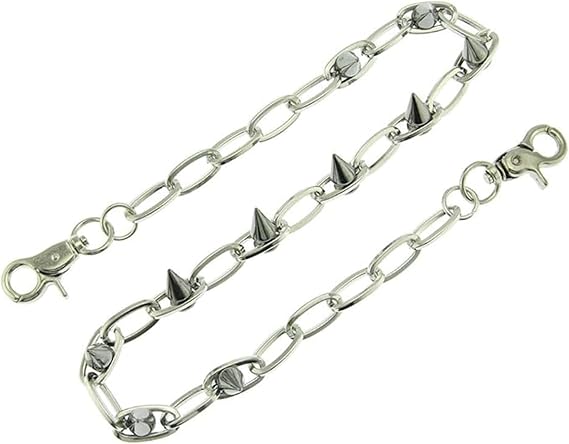 PINKPIN Unisex Punk Spiked Pants Chain - Heavy Metal Gothic Wallet Chain with Cone Spikes for Jeans, Hip Hop, Rock, Biker Streetwear Accessories for Men Women