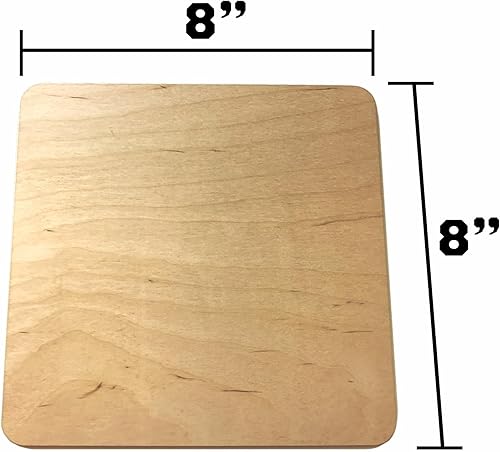 Miniatura 3 de Resistente y grueso, fabricado en los Estados Unidos, piezas cuadradas de madera en blanco sin terminar, posavasos, salvamanteles, pirografía,