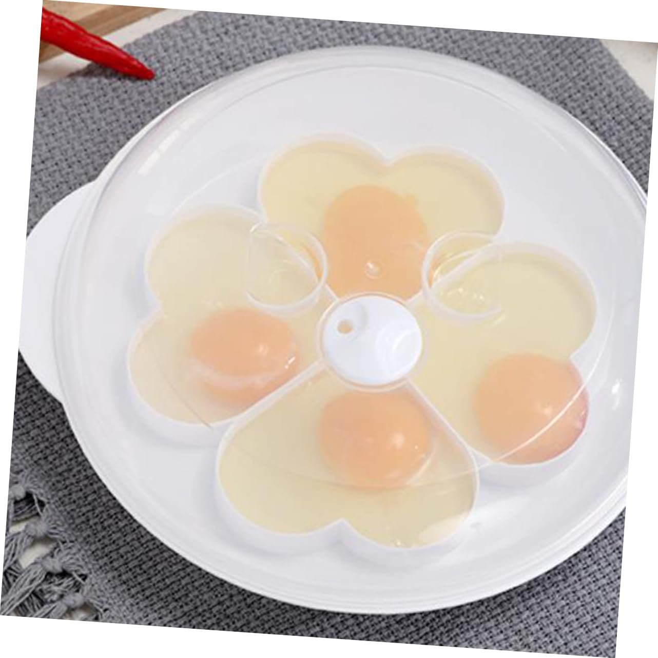 Mikinona 2Pcs Microwave Egg Cooker High Temperature Egg Poacher for Quick Cooking Compact Lightweight for Poached Eggs