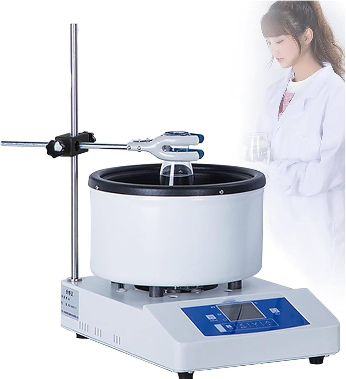 Piastra magnetica agitatrice digitale, miscelatore da laboratorio digitale, capacità 5000 ml, 50-2000 giri/min, ideale per applicazioni di riscaldamento a bagno d'acqua e olio e agitazione