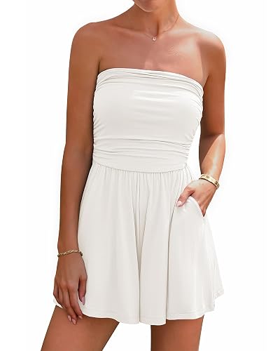BTFBM Strapless Boho Womens Romper 2026 Summer