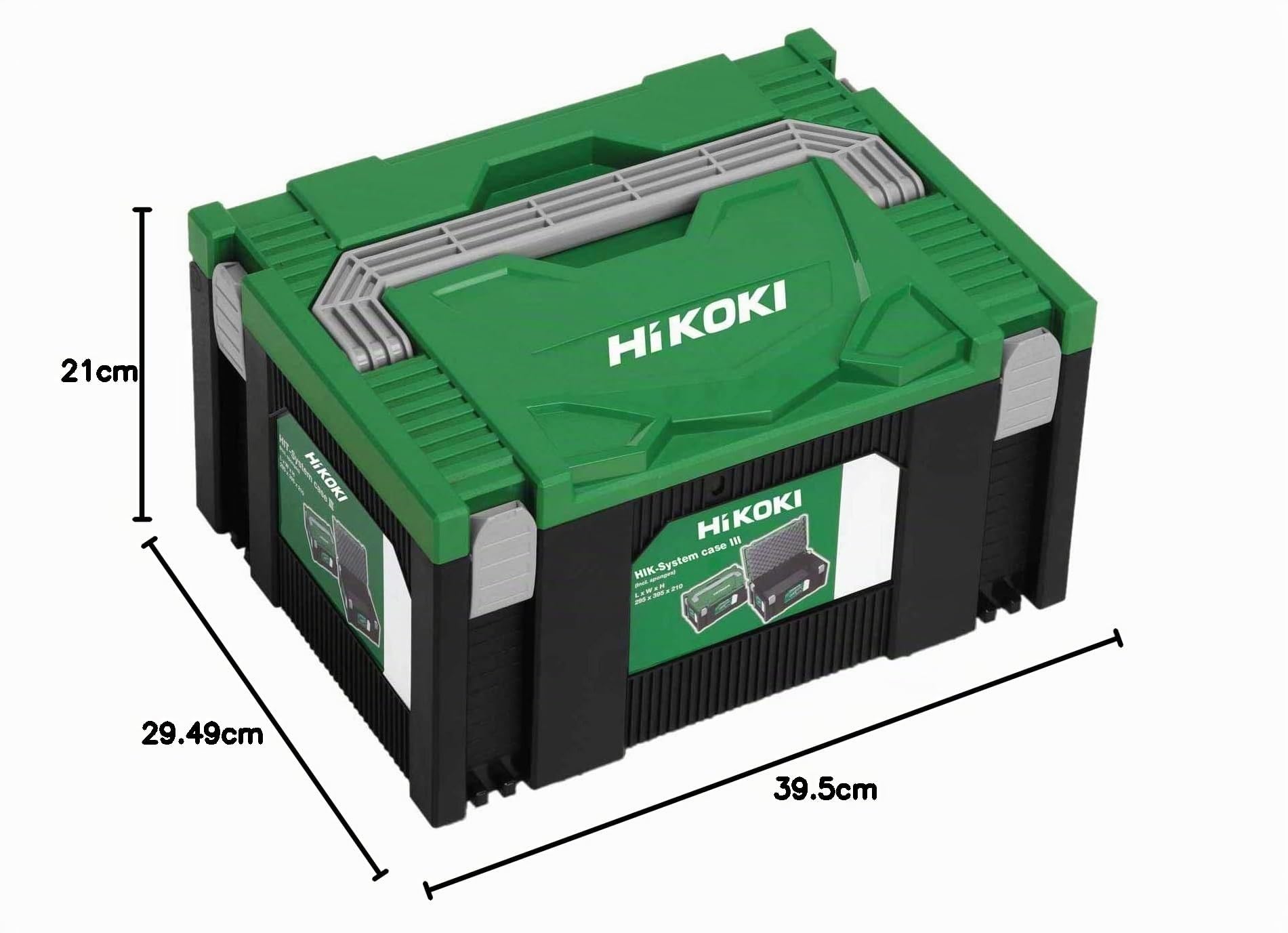 HiKOKI 402540 Transportkoffer HSC III, Stapelbare Werkzeugbox, Kunststoff