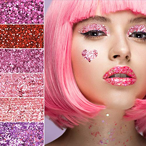 12 Boxes Valentine's Day Holographic Chunky Glitter 12 Colors Total 120G Face Body Eye Hair Nail Festival Sequins Holographic Iridescent Holographic Cosmetic Chunky Glitter For Nail Decoration #TOP2