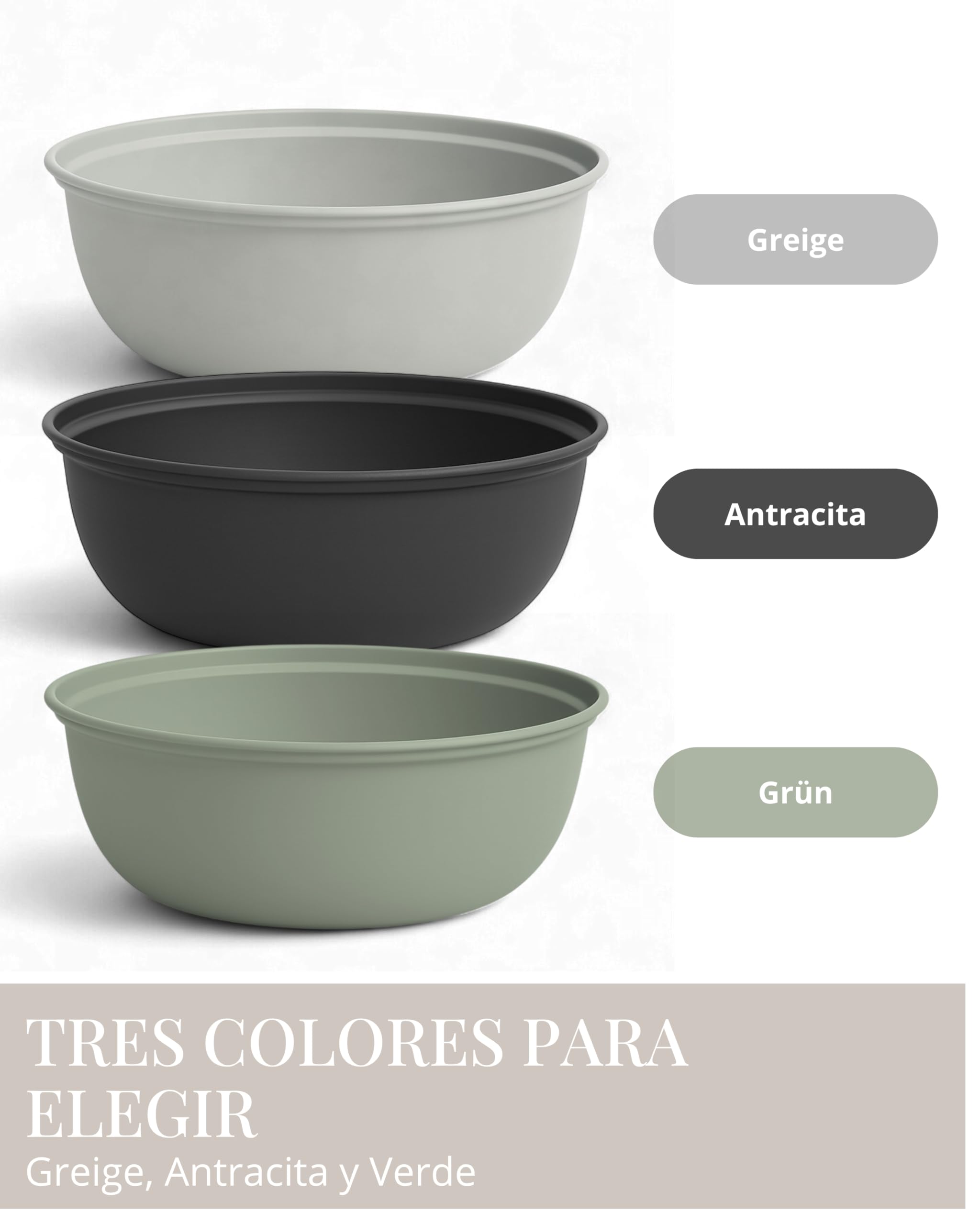 Livlig53 LIVLIG Bandeja para plantas redonda de 33 cm, cuenco de metal, cuenco de lavado fabricado en Europa, uso versátil como cuenco decorativo, cuenco de lavado, cuenco de Adviento, Greige