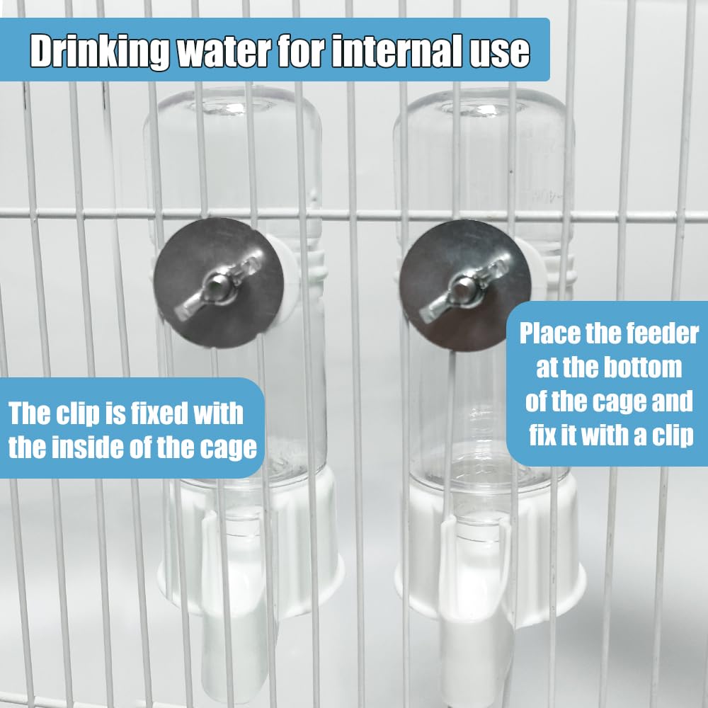 2 comederos automáticos de agua para mascotas, dispensador de agua para jaula, dispensador de agua automático suspendido para jaula de pájaros, comederos para periquitos, periquitos,