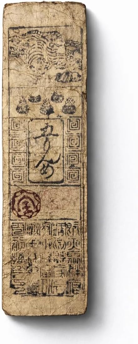 IMPACTO COLECCIONABLES | Japan 5 Monme Hansatsu 1764 Hiroshima | Edo Period Feudal Banknote | Tokugawa Shogunate Monetary System | Japanese Historical Currency Collectible