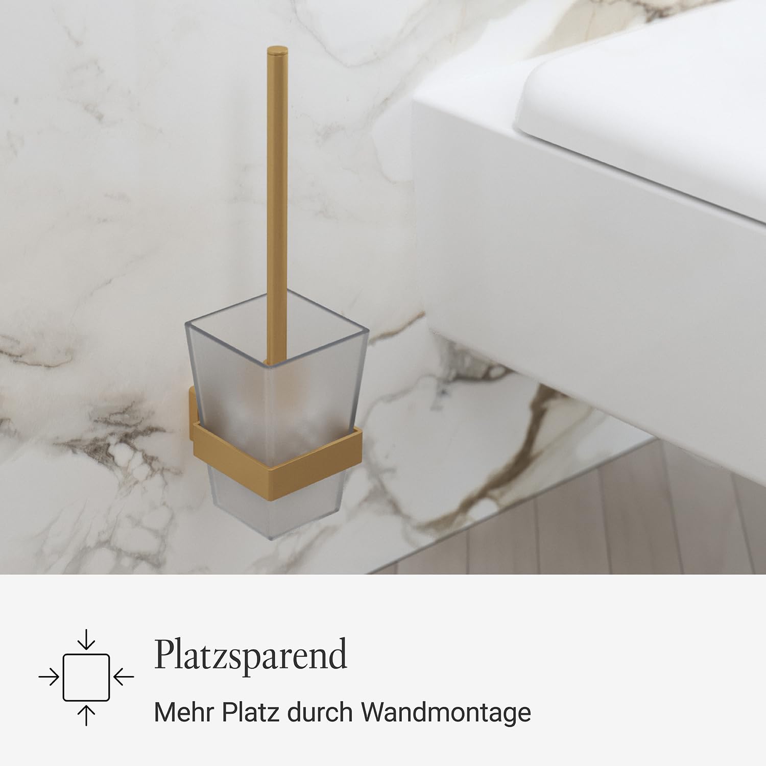 Villeroy & Boch Elements Striking Toilettenbürstengarnitur, eckig – Gold