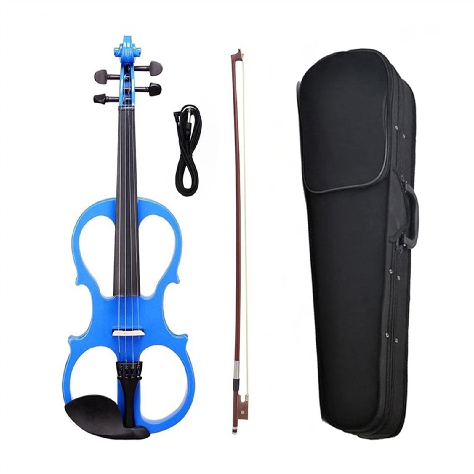 Violini per Studenti 4/4 Violino Elettrico Equilibrio Suono Full Size Violino Elettrico Violino In Legno Massello Con Set Di Custodia Nera Professionale Violino