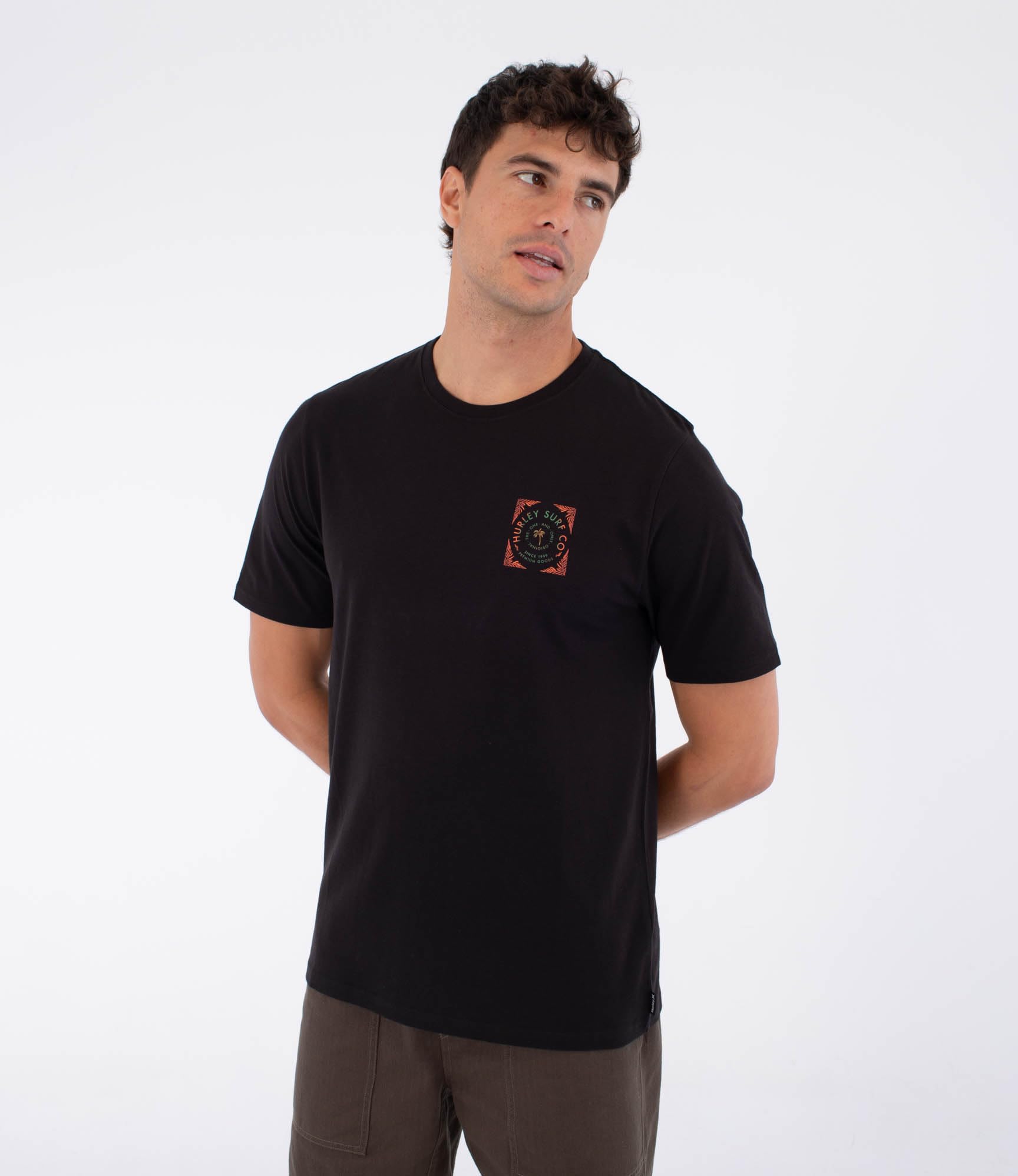 Hurley Mens Short Sleeve Printing Press Savage T-Shirt, Black, S EU