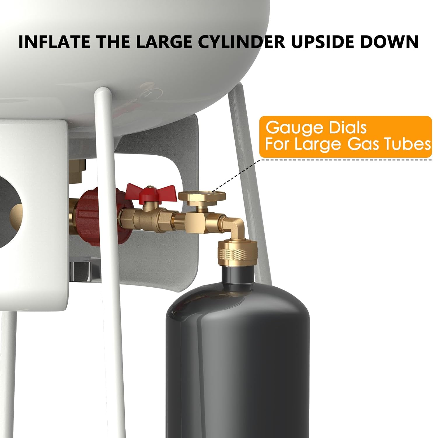 Propane Refill Elbow Adapter 1lb to 20lb, QCC1 Propane Refill Elbow Adapter with Gauge +1LB Propane Tank Storage Bag Holds 6 Pcs Gas Tank 16 OZ