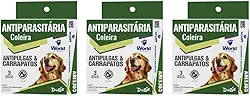 3 Coleira Dugs Antipulgas e Carrapatos Para Cães