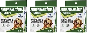3 Coleira Dugs Antipulgas e Carrapatos Para Cães