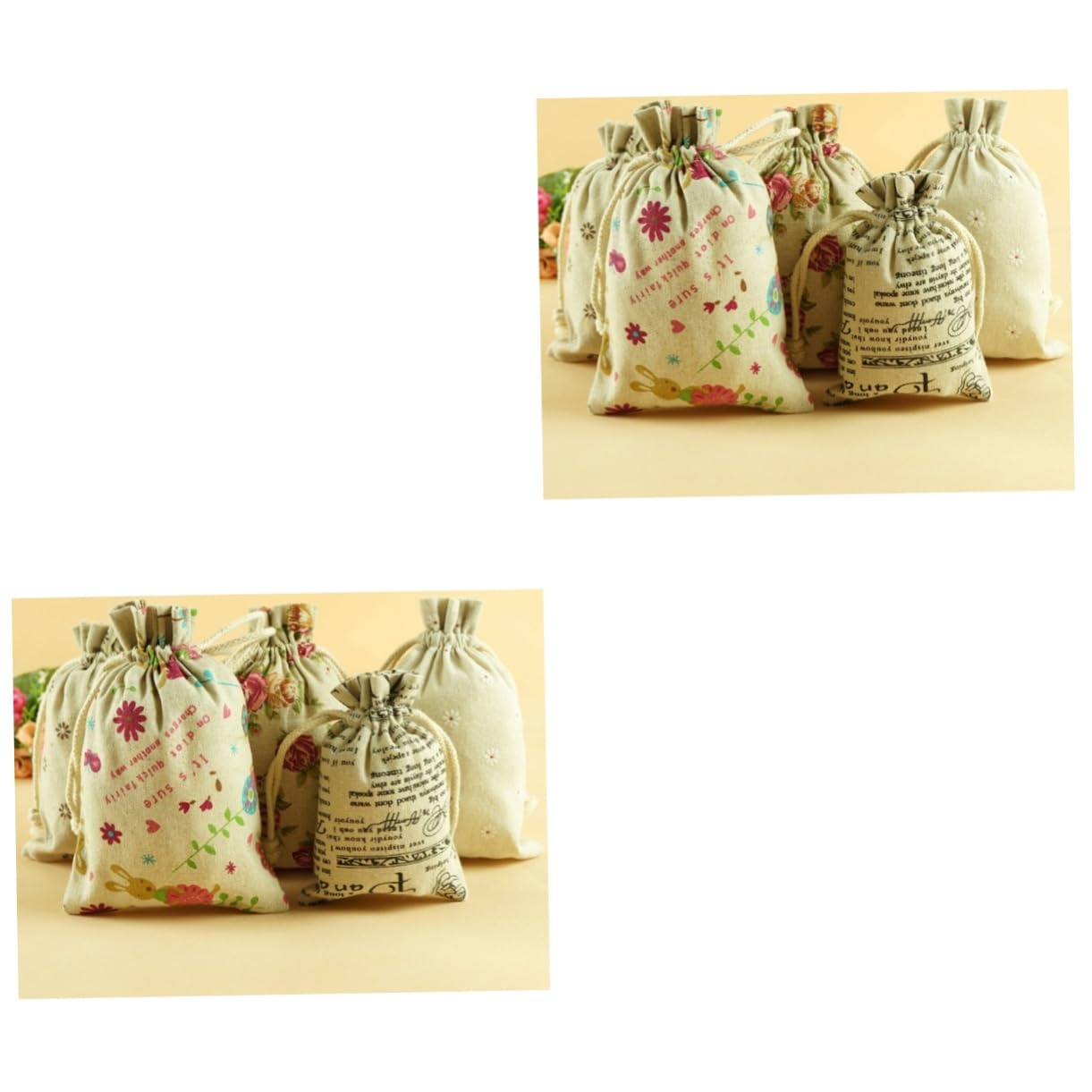 GLEAVI 40 Pz Coulisse Sacco Regalo Di Iuta Sacchetti Regalo Floreali Borsa Di Sacchi Di Juta Sacchetti o Di Juta Borsa Per Gioielli in Sacco Di Iuta Biancheria Tela