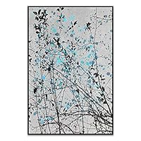 SIGNWIN Framed Canvas Wall Art Black Tree Branch with Leaves Canvas Prints Home Artwork Decoration for Living Room,Bedroom - 16
