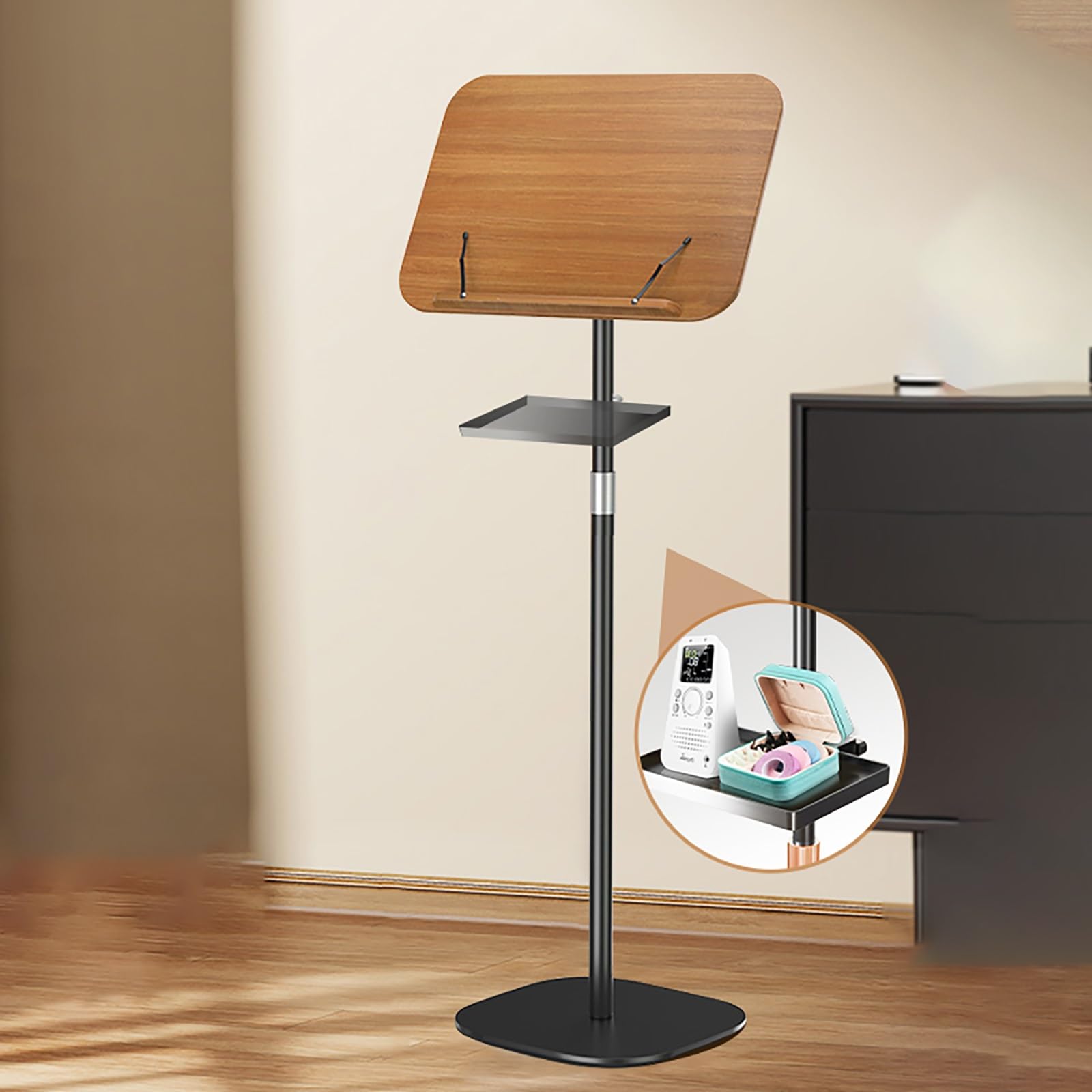 Générique Pupitre en Bois réglable en Hauteur avec Rebord incliné, lutrin Portable pour églises, Bureaux, écoles, Plateforme de Lecture de 140 cm (55 po) pour présentatio
