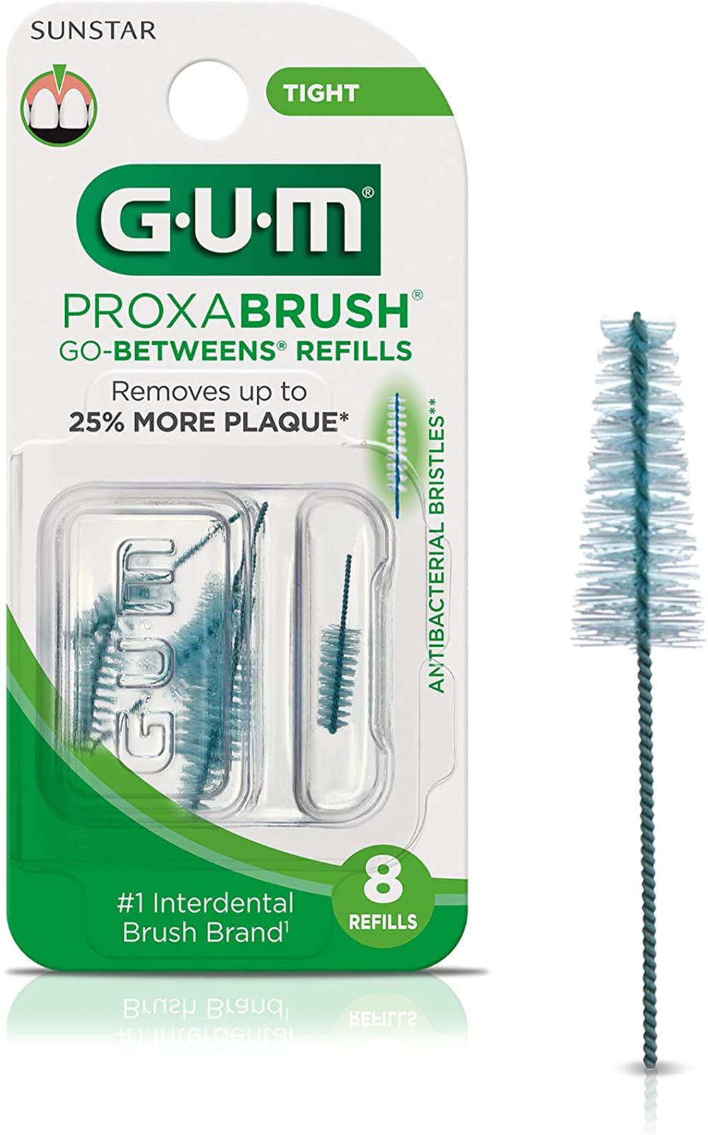 GUM Go-Betweens Proxabrush Refills Tight - 8 ct, Pack of 4