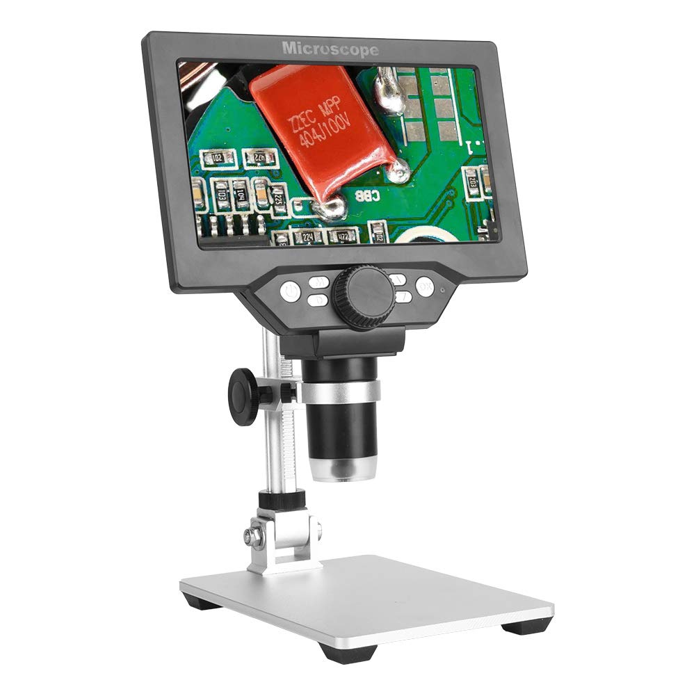 Microscopio Digital LCD 1X-1200X 7 Pulgadas 12MP Cámara de Microscopio de Píxeles 100-240V