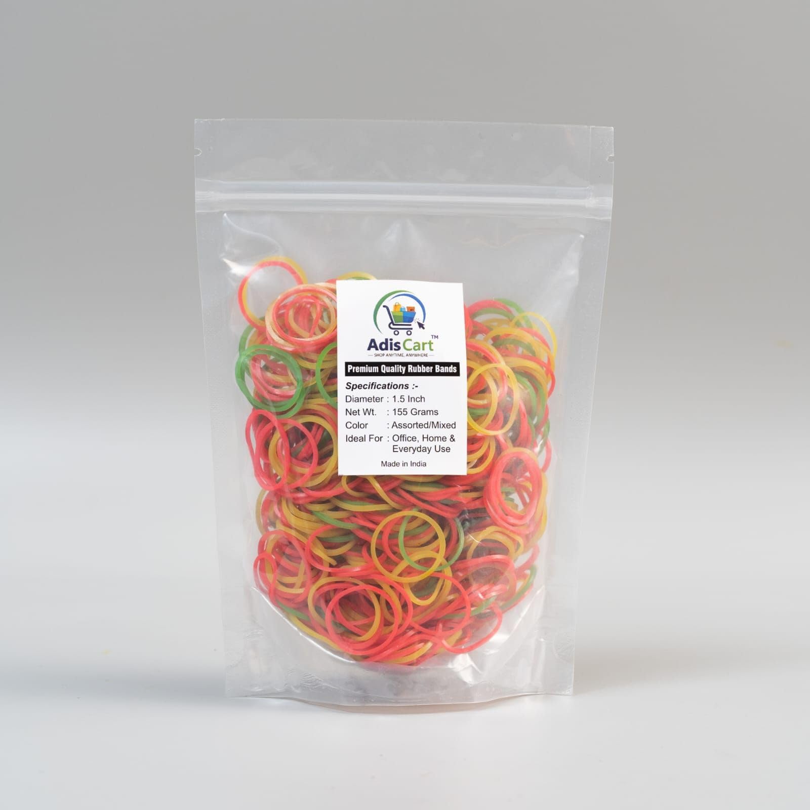 Premium Quality Multicolor Rubber Bands, 155g, Heavy Duty for Packing, Home & Office (1.5 Inch Rubber Bands)-image-37
