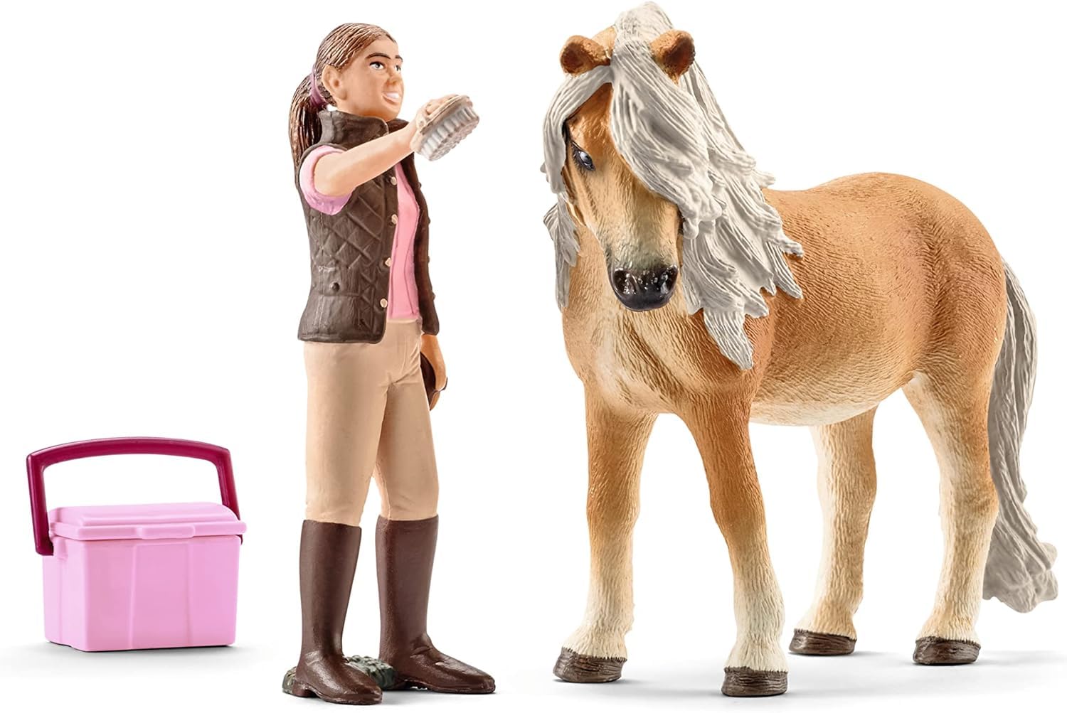 Schleich 41431 Pan młody z klaczą kuca islandzkiego, od 5 lat, HORSE CLUB - Zestaw do zabawy, 19 x 5 x 17 cm